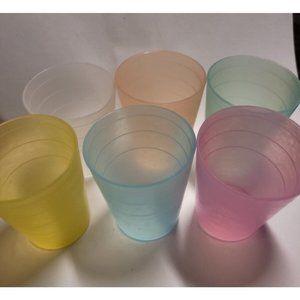 Vintage 101 Tupperware Mini Condiment Cups Set of 6 w/Lids Pastel  2 Oz Midget